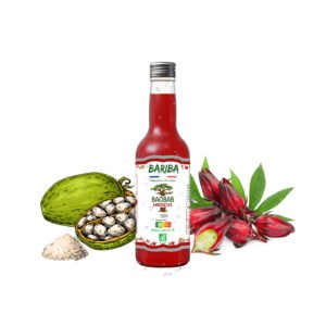 Boisson baobab hibiscus bio 33CL, idéale pour un snacking sain et un apéritif sans alcool