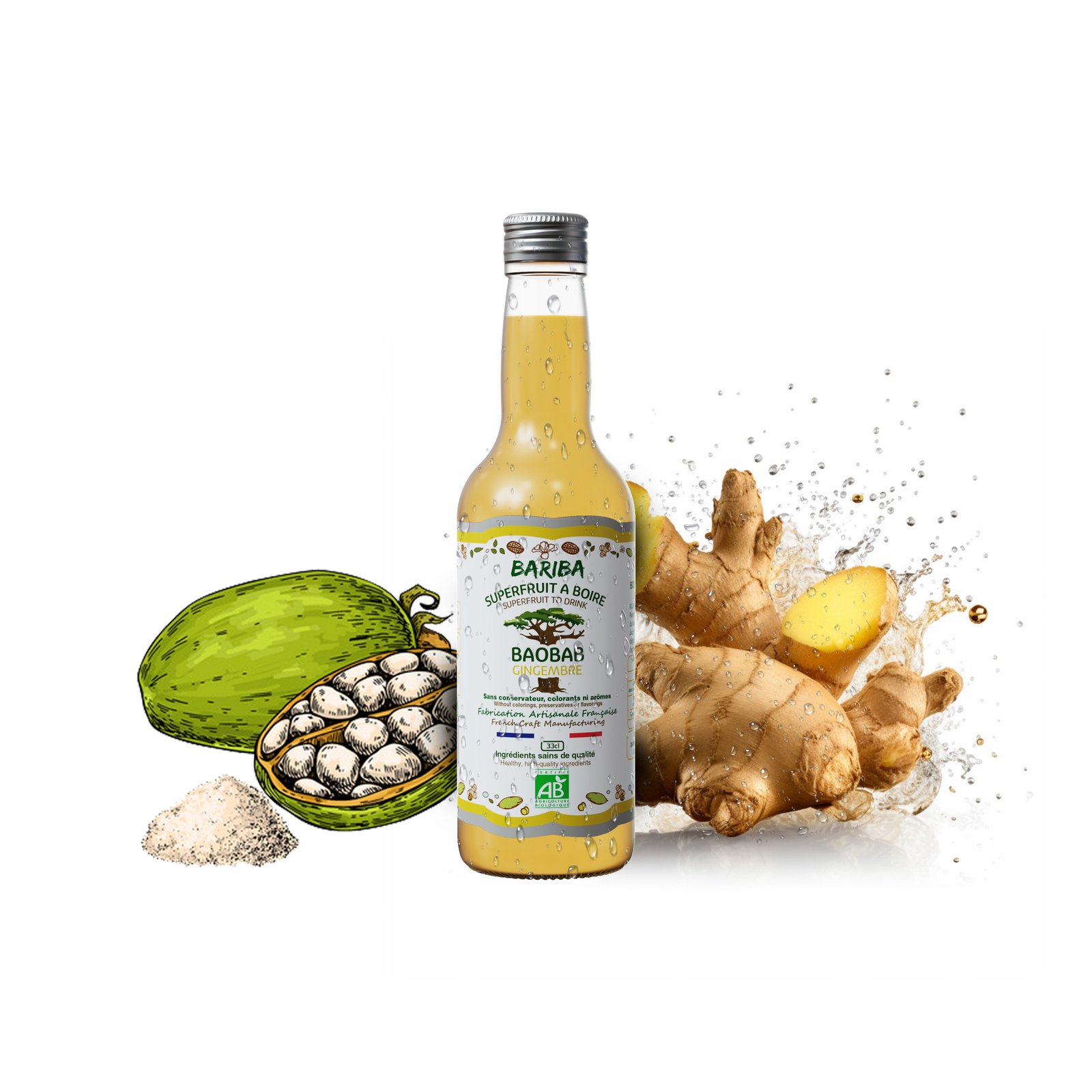 BOISSON BAOBAB GINGEMBRE BIO 33CL