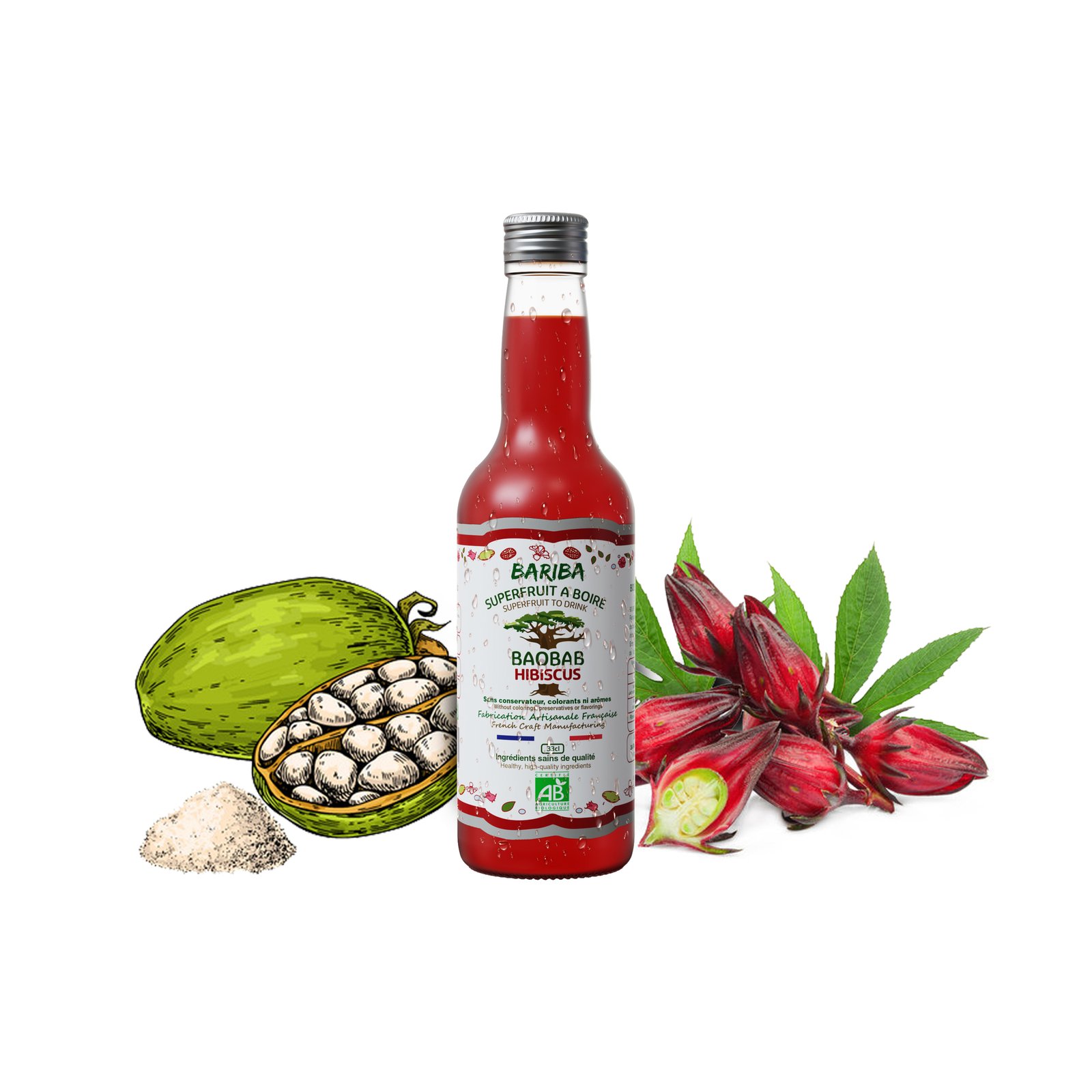 BOISSON BAOBAB HIBISCUS BIO 33CL