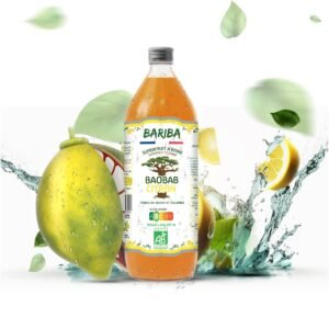 Bouteille de 1L de boisson bio baobab citron, naturelle et vitaminée.