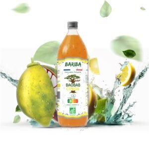 Bouteille de 1L de boisson bio baobab citron, naturelle et vitaminée