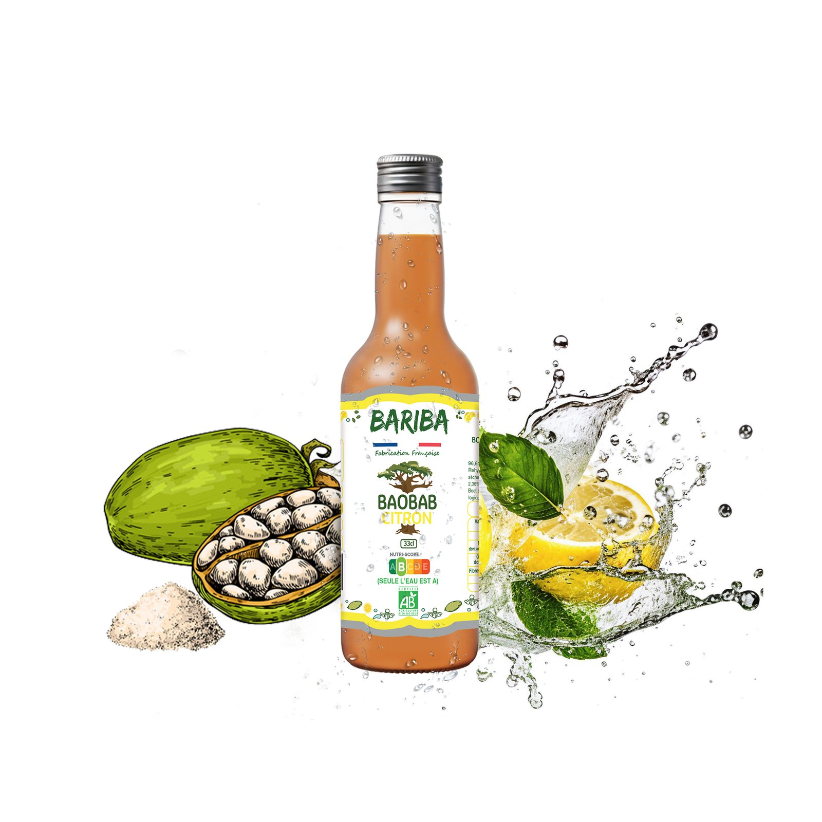 BOISSON BAOBAB CITRON BIO 33CL X12