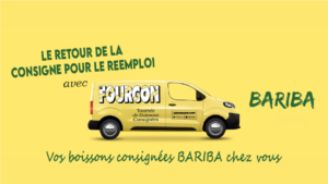 Livraison de commande BARIBA en fourgon avec bouteilles consignées